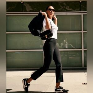 SPANX Black Ankle Cropped Ponte Pants